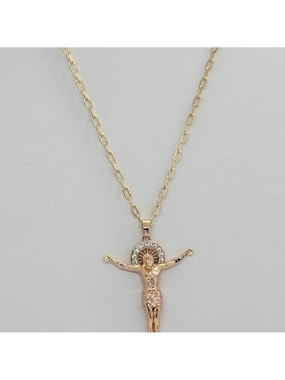 Brand New Brazilian 18k Gold Filled Jesus Necklace